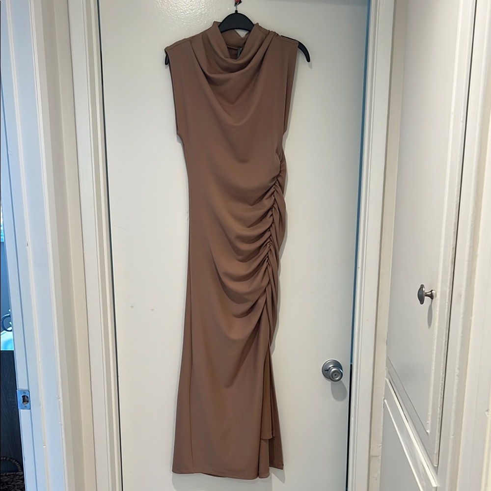Anthropologie Maya Ruched Cowl-Neck Dress